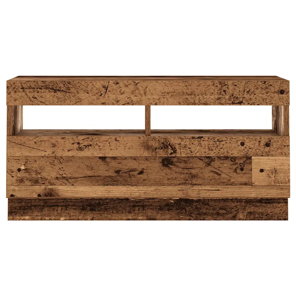 Mobile Porta TV con LED Legno Antico 260x35x40 cm Truciolato