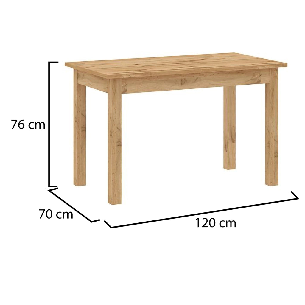 Litabana, Tavolo Fisso 6 Posti, 120x70x76h cm Marrone Rovere Nodi