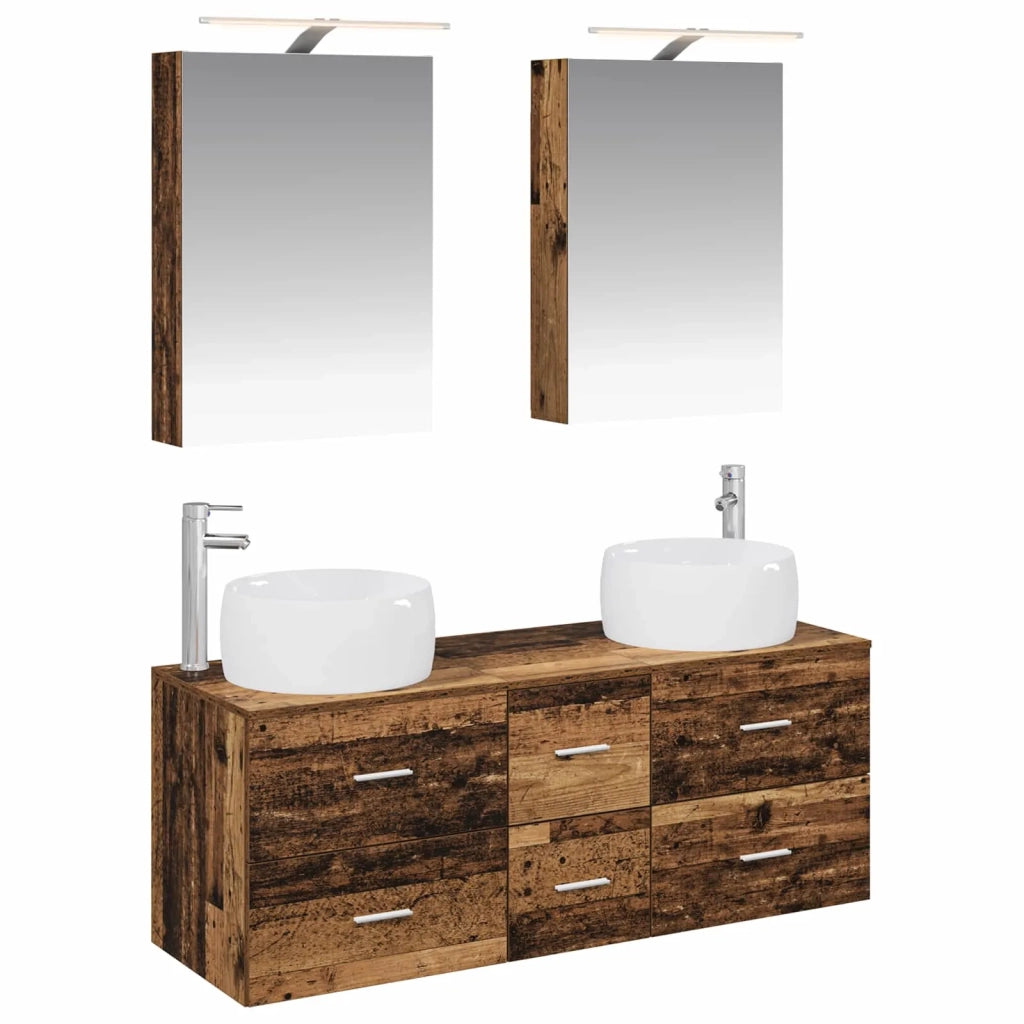 Set di mobili per il bagno 5 pcs Legno antico 3407037