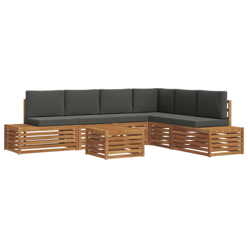 Set di divani da esterno 7 Pezzo Naturale e Antracite