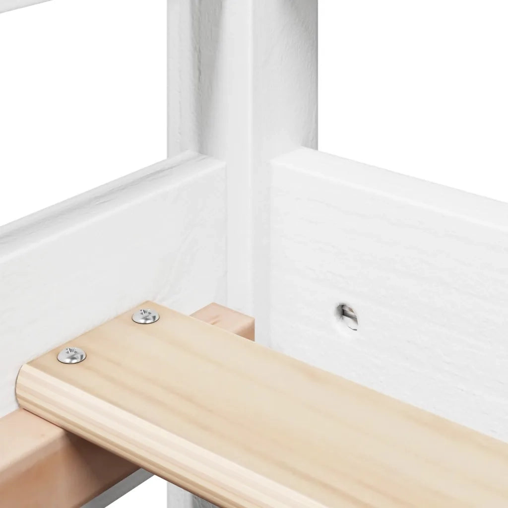 vidaXL Dormeuse con Tetto 80x200 cm Bianco in Legno Massello di Pino