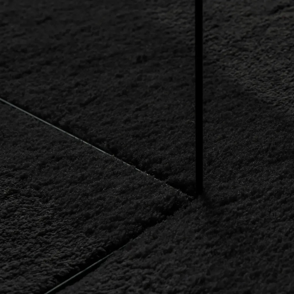 Tappeto a Pelo Corto HUARTE Morbido e Lavabile Nero 140x200cm