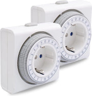 Timer meccanico analogico a contatto con interruttore - 96 segmenti di commutazione - intervallo di 15 minuti - risparmio energetico - 2 pezzi