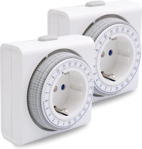 Timer meccanico analogico a contatto con interruttore - 96 segmenti di commutazione - intervallo di 15 minuti - risparmio energetico - 2 pezzi