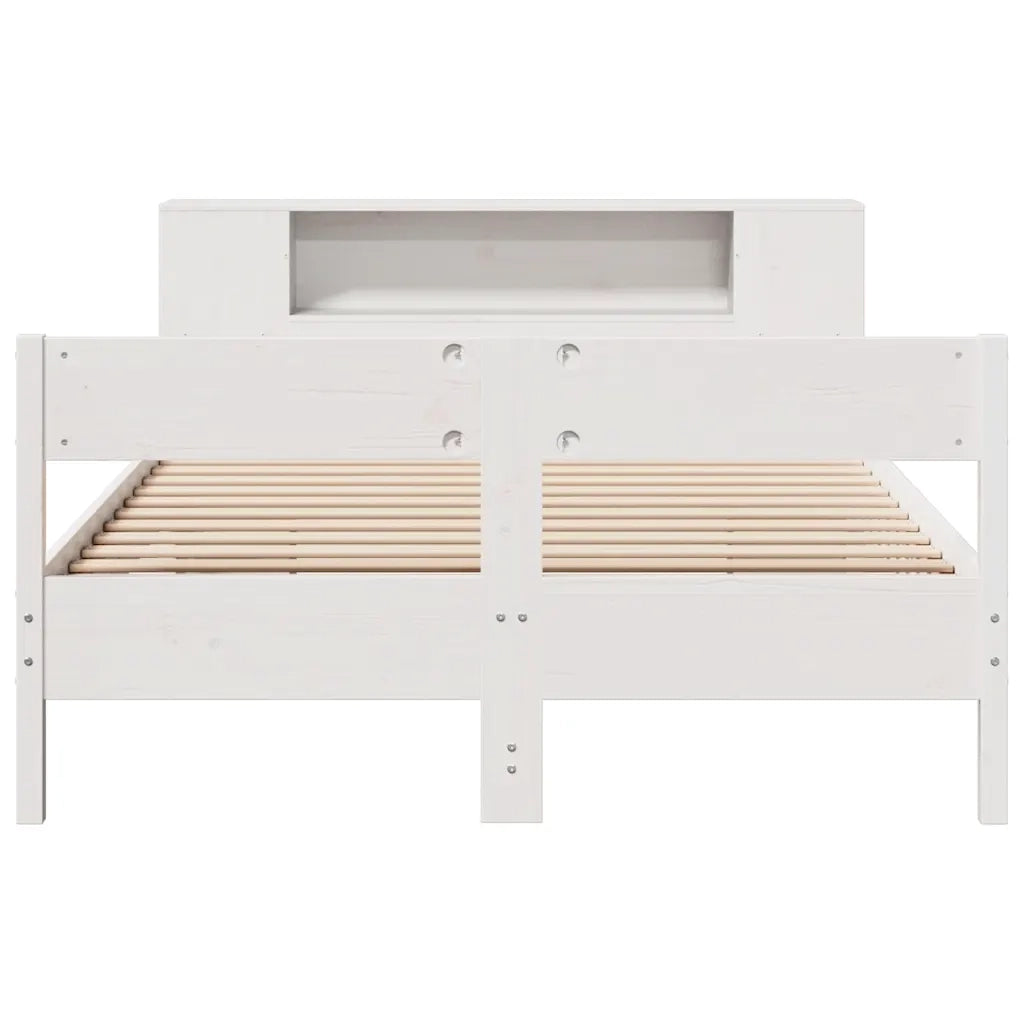 Letto Libreria senza Materasso Bianco 140x200 cm Legno di Pino 3322949