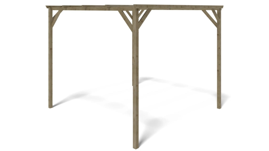 Tettoia posto auto coperto in legno 3x3 m - 9 m2 - CAR12 - ALTANKA