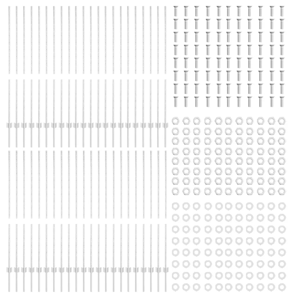 Palo della recinzione 44 pcs Argento 180 cm Acciaio 3335959
