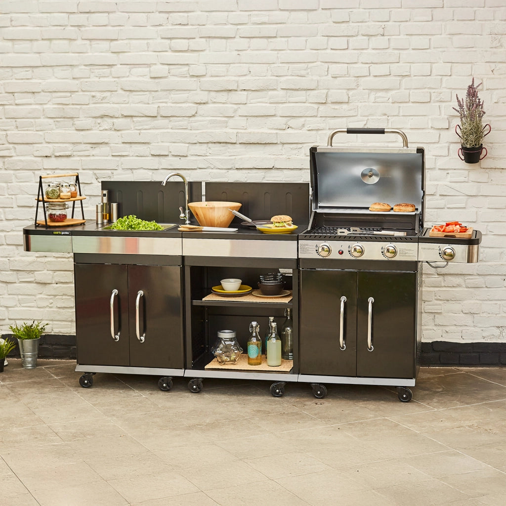 COOK'IN GARDEN - Cucina modulare da esterno FIDGI 3 con copertura