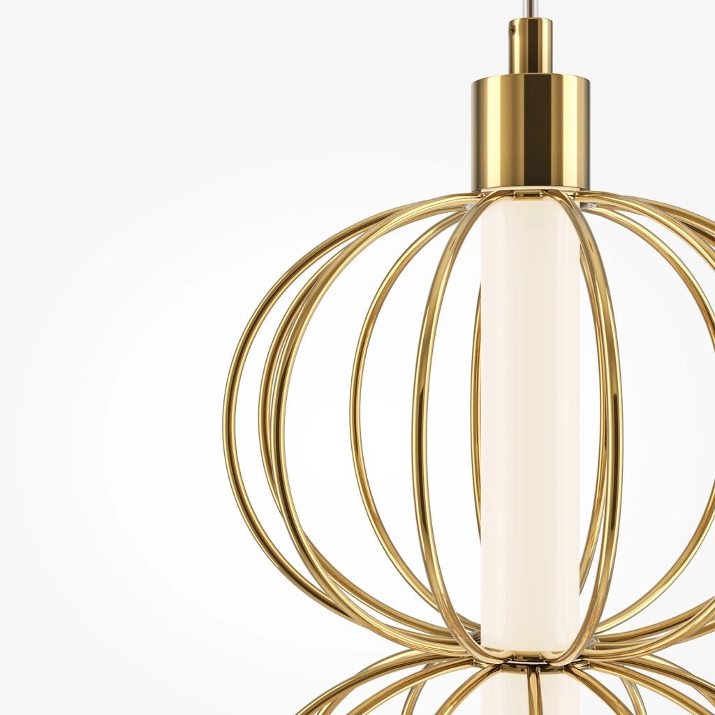 Maytoni Lampadario moderno Golden Cage 1 luce LED integrato oro metallo