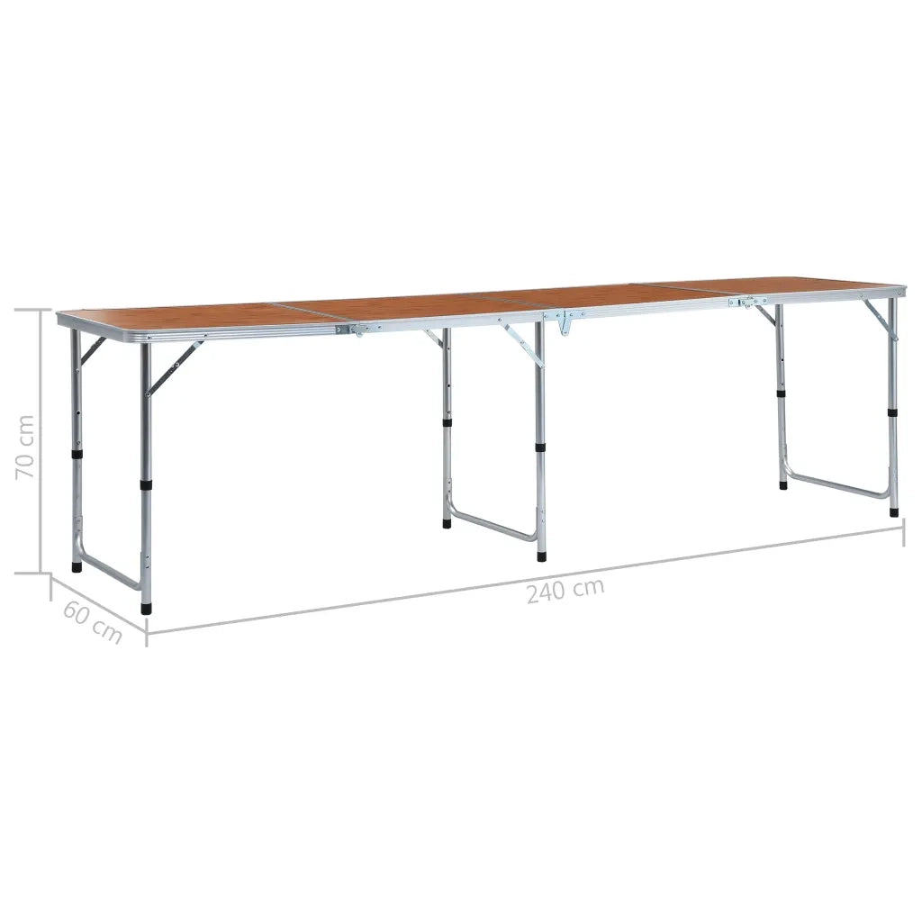 Tavolo da Campeggio Pieghevole in Alluminio 240x60 cm CFW7705786