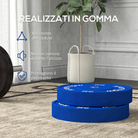 Set 2 Dischi Pesi da 20kg in Gomma con Foro da 2"/5 cm per Manubri e Bilancieri Blu