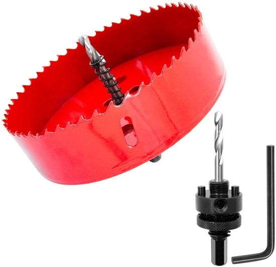 Kit per foro pesante - 127 mm - Hout/Aluminium/PVC - Acciaio di alta qualità - Progetto di sicurezza - Resistente agli urti - Set per foro