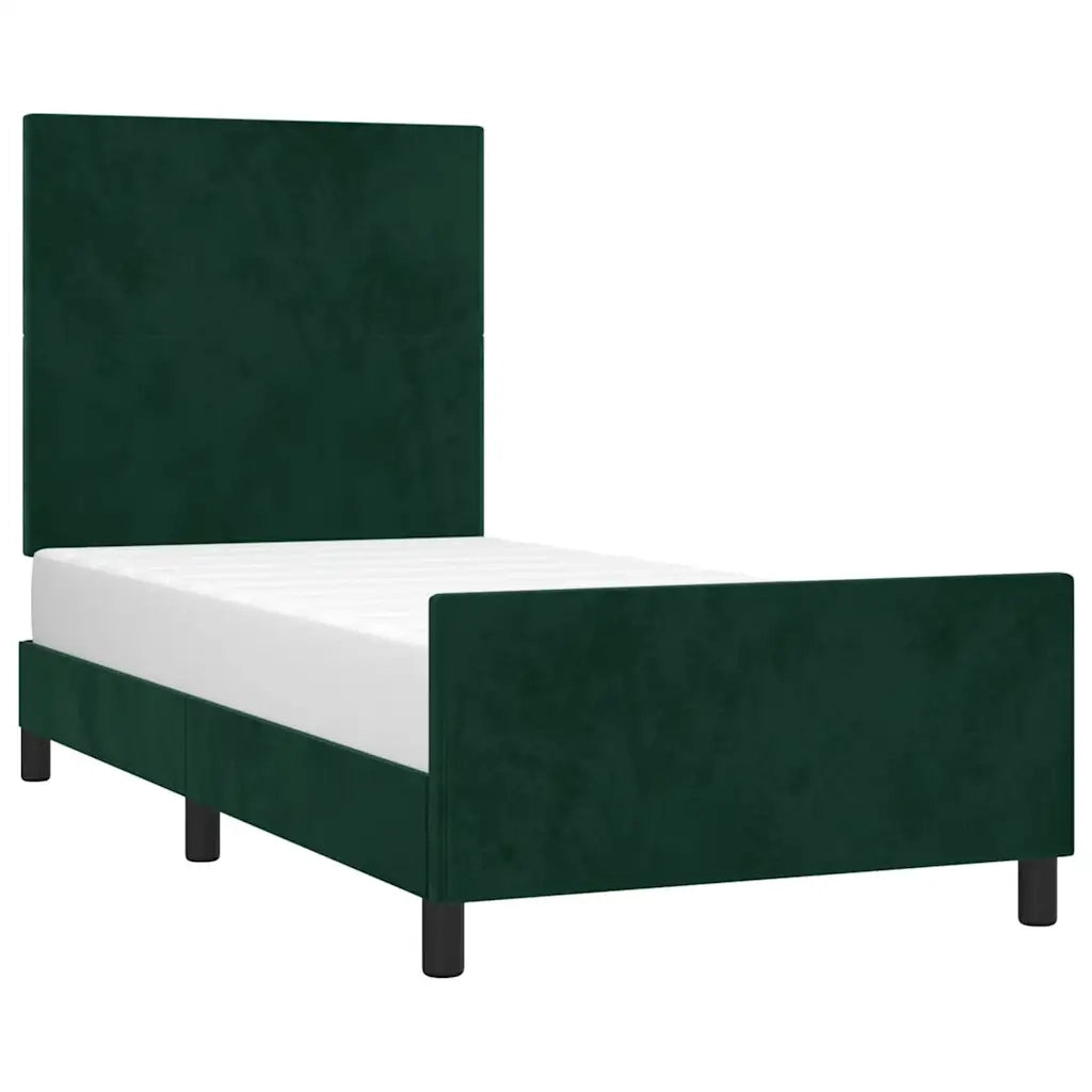 Giroletto senza Materasso Verde Scuro 90x190 cm in Velluto