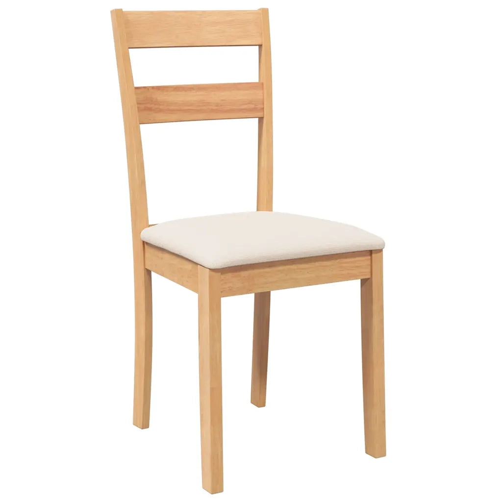 Sedie da Pranzo con Cuscini 2 pz Naturale Legno Massello Hevea 4102382