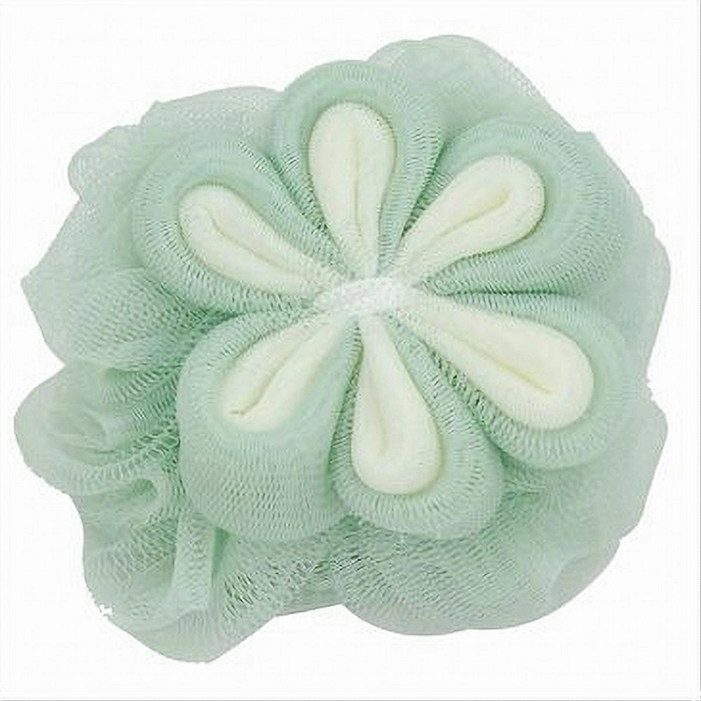 Trade Shop - Spugna A Rete Bagno Per Doccia Con Fiore Morbida Esfoliante Scrubber Verde 79584 -