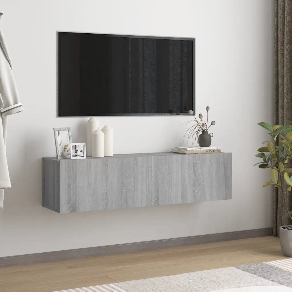 Mobile Muro TV-Mobile per TV a parete Grigio Sonoma 120x30x30cm Legno Ingegnerizzato