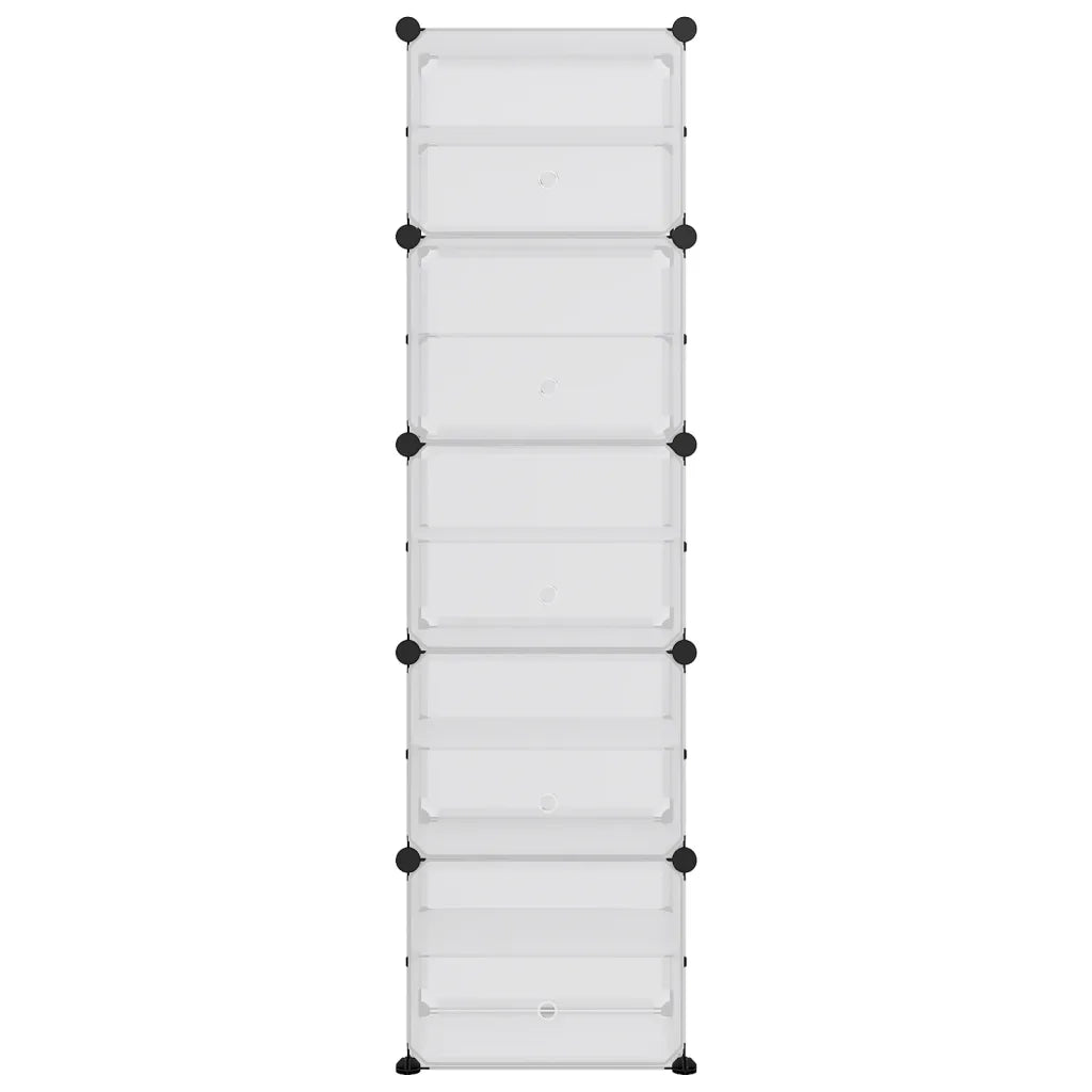 Scarpiera Trasparente-Scaffale per scarpe 44x31,5x153,5 cm in PP