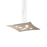 Lampadario sospensione Isotta 10 luci GX53 tortora - Lampada soffitto design moderno  62x69cm, luce biemissione, max 10x8W, IP20, lampadine escluse