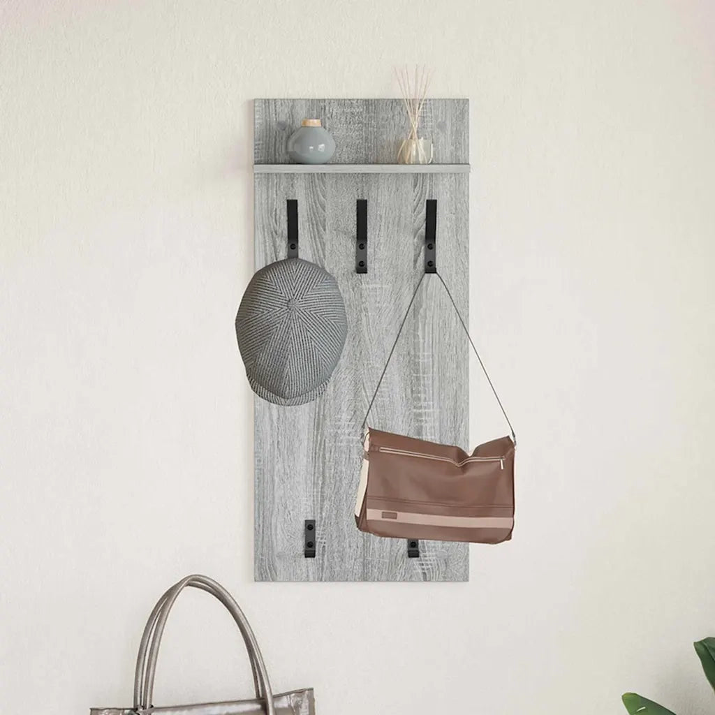 Appendiabiti a muro A parete Grigio Sonoma 40 x 10 x 90 cm 874456