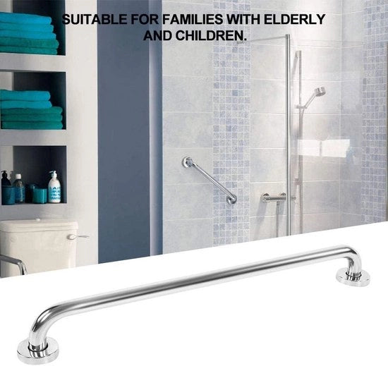 Barra di appoggio per docce 60cm spessa in acciaio inossidabile - Maniglia di sicurezza per docce e toilette