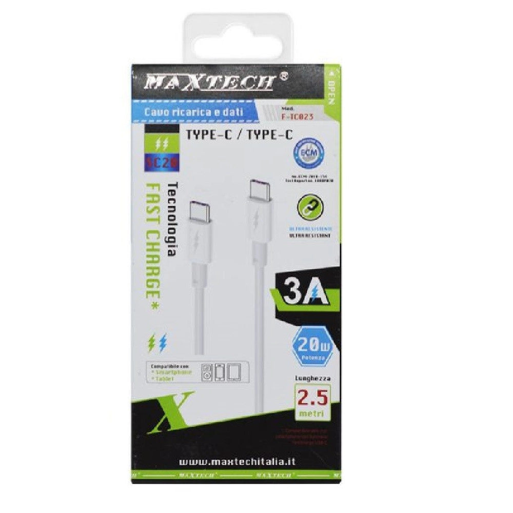 Trade Shop - Cavo Trasferimento Dati Ricarica Veloce Type-c/type-c 3a 2.5mt F-tc023 Smartphone -