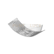 CAMILLA P/M - PLAFONIERA IN METALLO E FOGLIA IN VETRO ARGENTO 2 LUCI ATTACCO E14 L.63,5CM