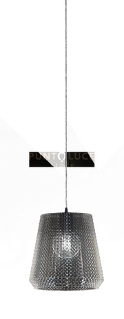 ROYAL-F Sospensione 1 luce in vetro fumè cavo in PVC senza base attacco E27