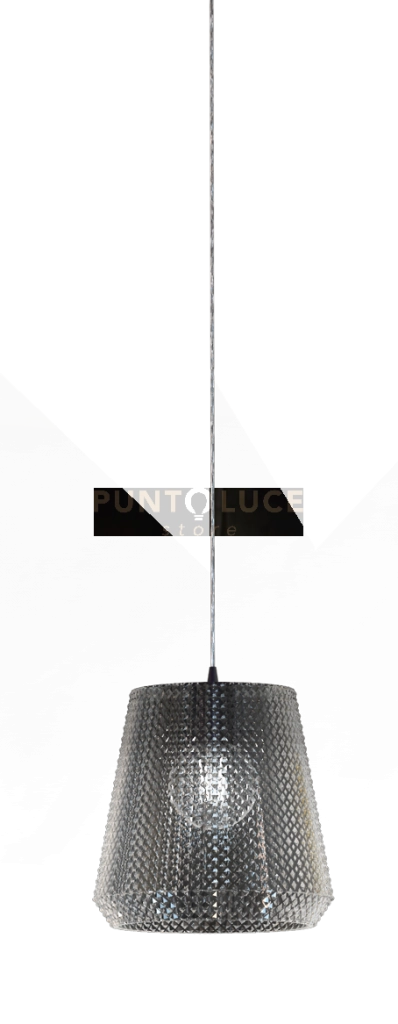 ROYAL-F Sospensione 1 luce in vetro fumè cavo in PVC senza base attacco E27