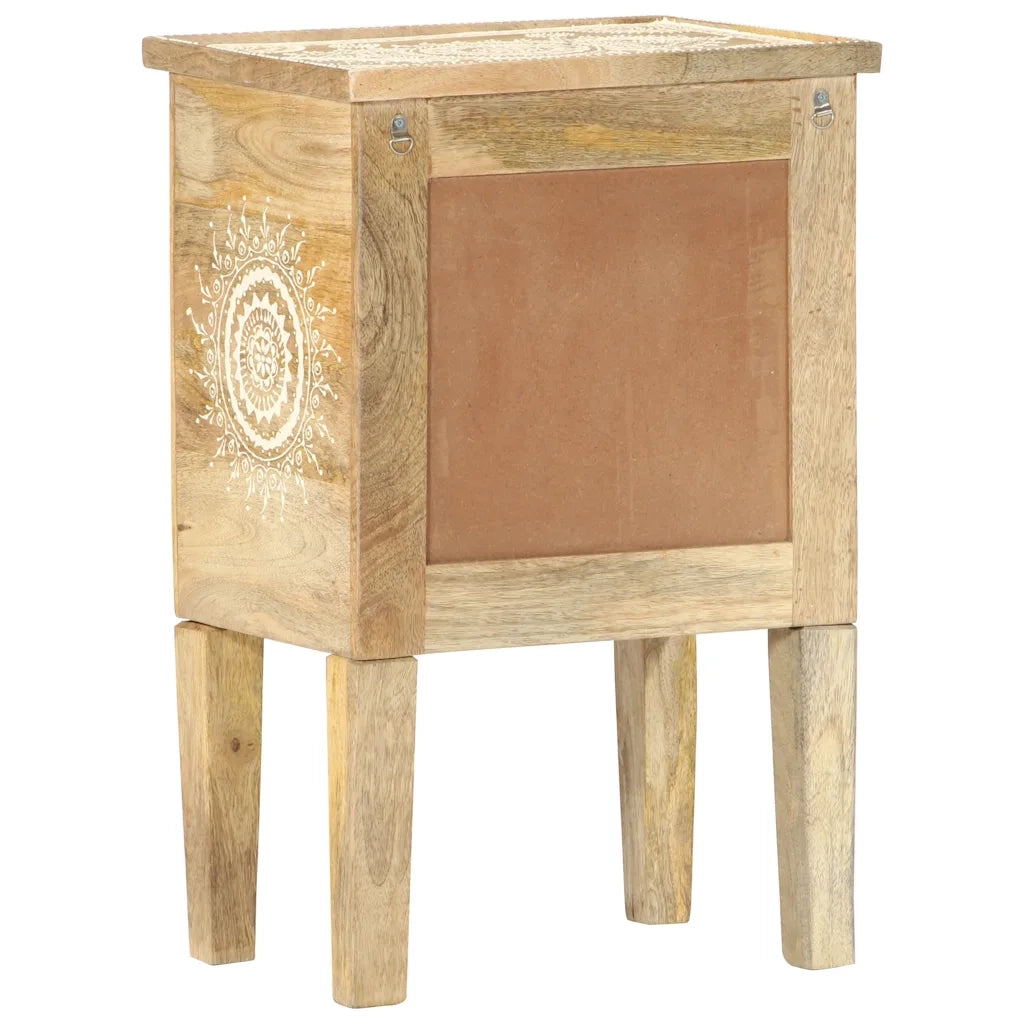 Comodino Dipinto a Mano 40x30x60 cm in Legno Massello di Mango 286161