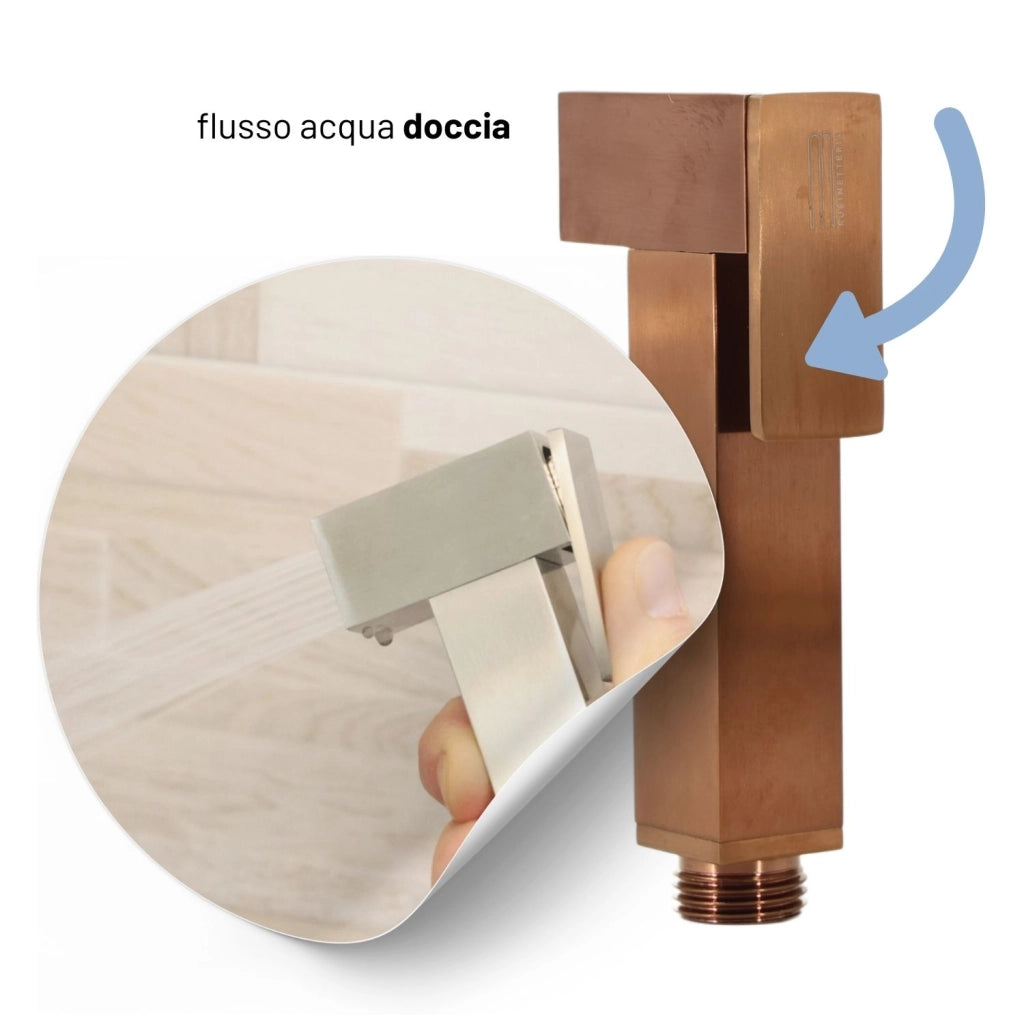 Idroscopino wc doccetta ottone portatile shutoff monogetto con leva ogomondo kit *** finitura- oro rosa quadro, confe...