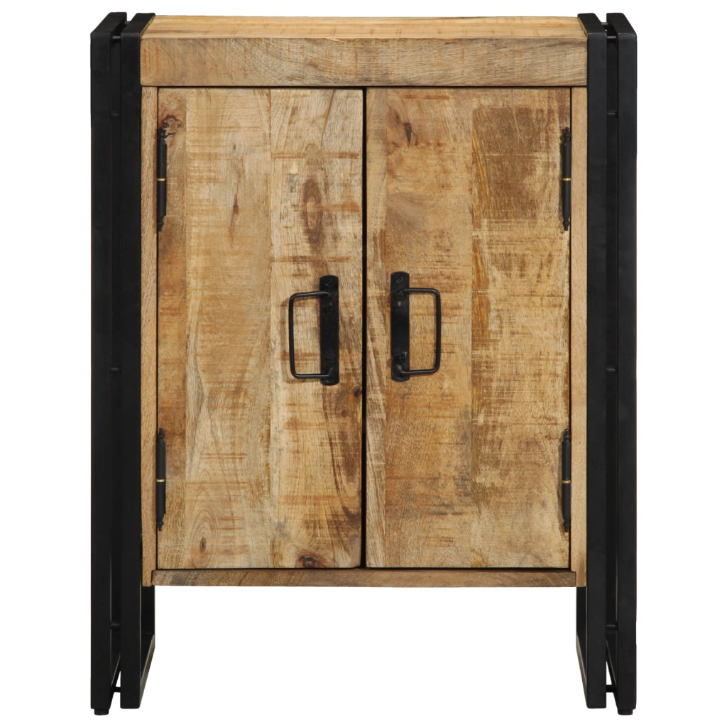 Armadio per scarpe  Nero 30x30x40 cm Legno massello di mango e acciaio