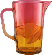 Acquario Colorato con Maniglia, vetro, 1 litro, maniglia pratica, colore vivace, vaschetta per acqua, 19 cm, arancione, rosa, caraffa in vetro, caraffa per acqua, 1 litro