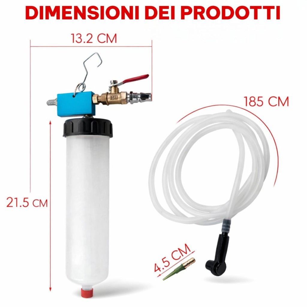 Pompa Aspirazione Olio e Liquido Freni Auto Professionale con Serbatoio | 12858
