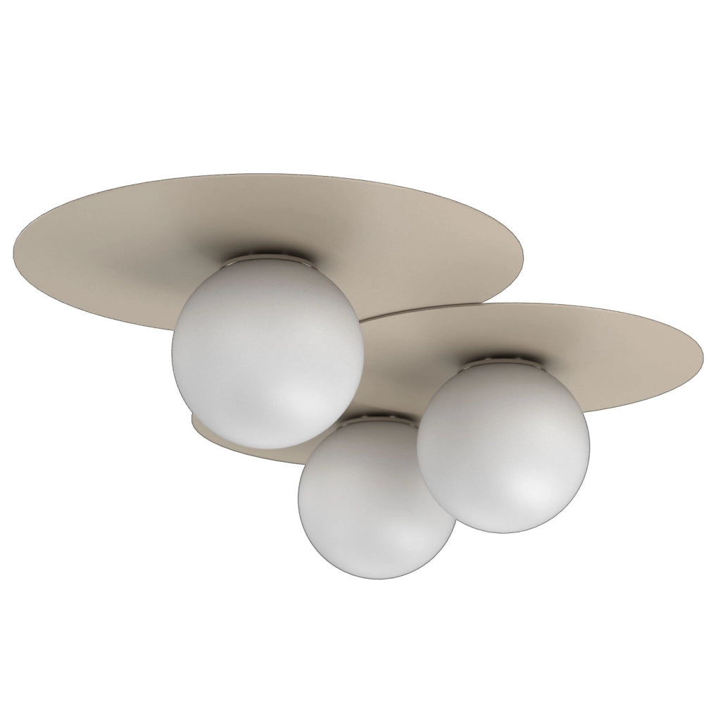 Plafoniera decorativa Flat 3 luci E27 beige bianca Luminex