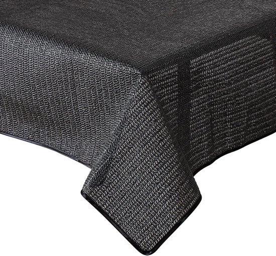 Tappeto per tavolo da giardino - resistente alle intemperie, antiscivolo - 1 pezzo - cerchio - nero - 130 cm