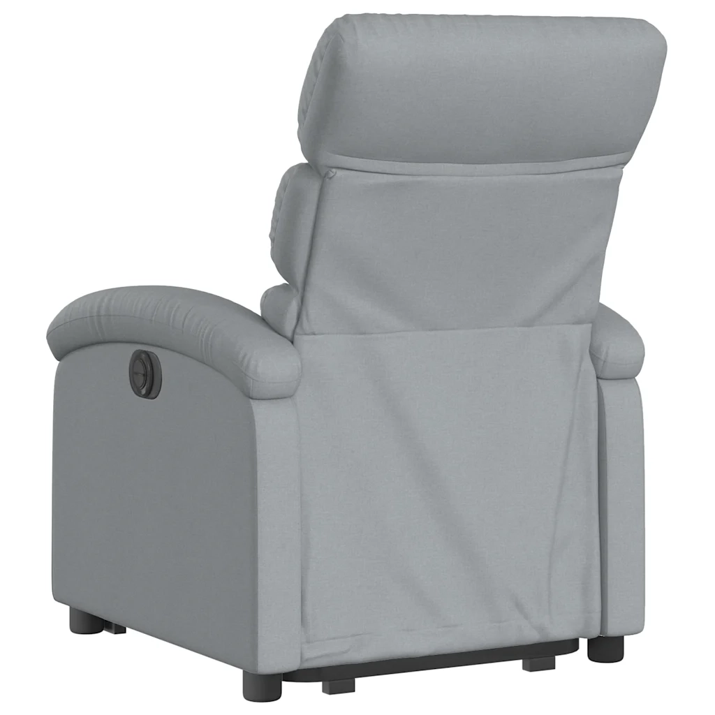 Poltrona | Sedia Relax Reclinante Alzapersona Elettrica Grigio Chiaro Tessuto