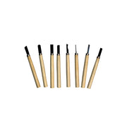 Set 8 sgorbie mini per legno Brixo – manico in legno – intaglio di precisione