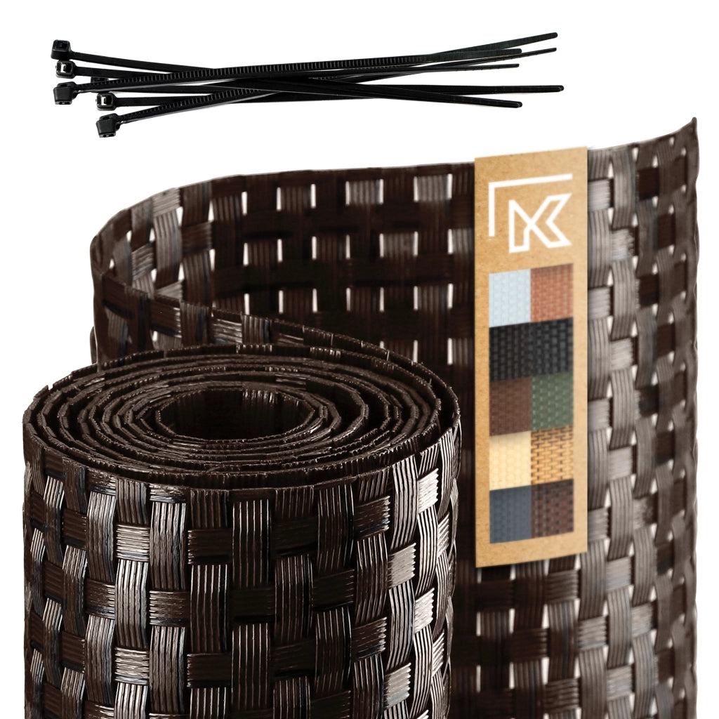 Nastro per recinzioni KADAX marrone per pannelli di recinzione 19 cm 2,55 m Copertura per recinzione