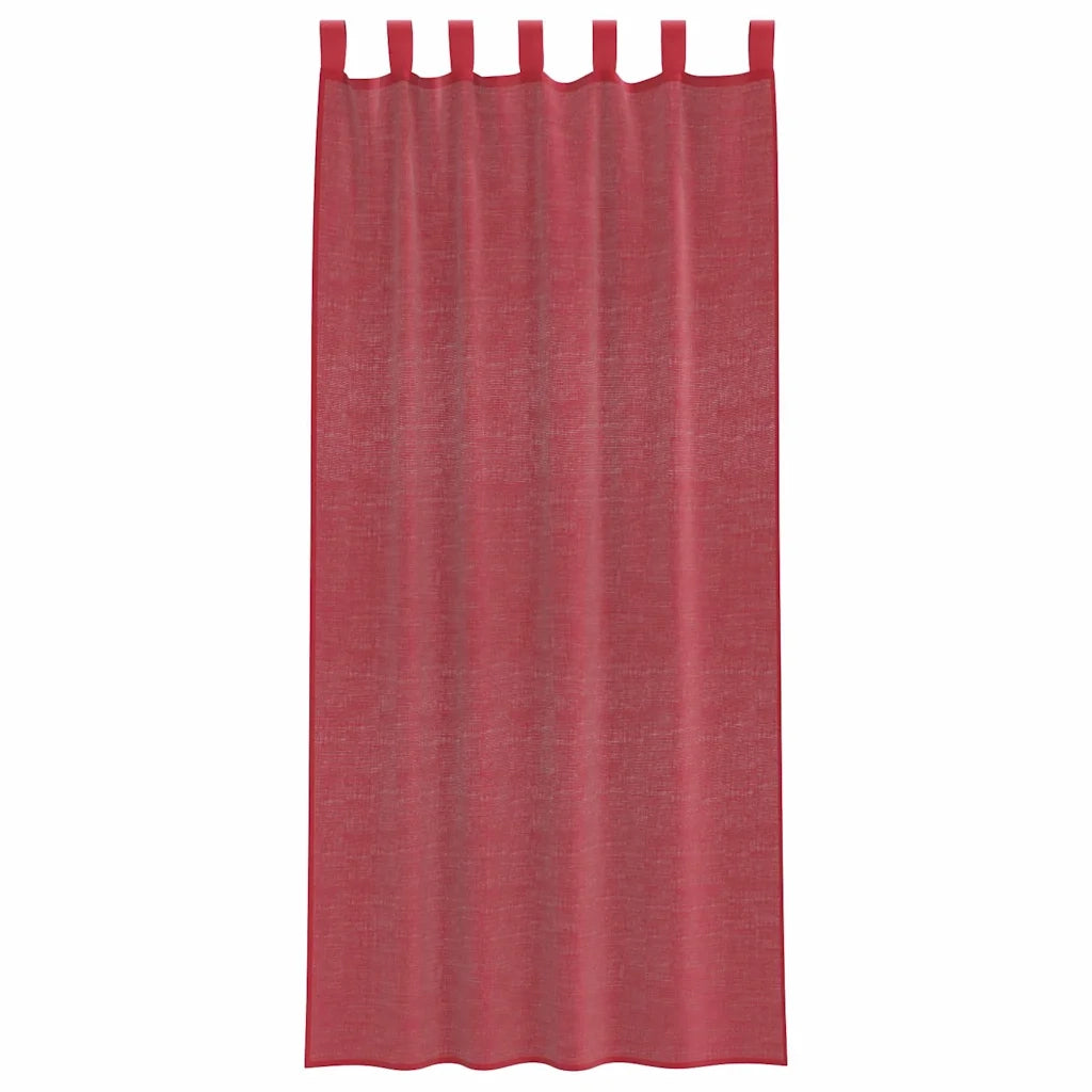 Tende in Voile con Passanti 2 pz Rosso Vino 140x225 cm 4102338