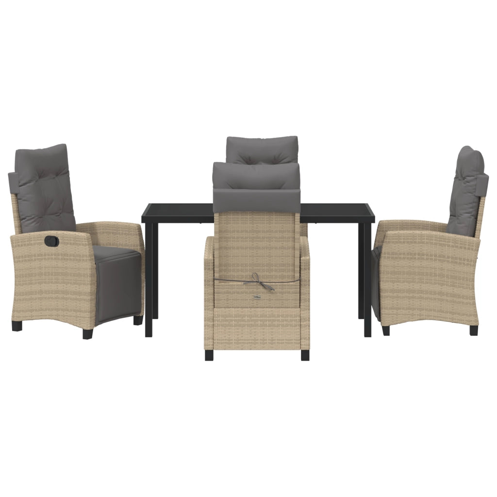Set di Mobili da Giardino 5 Pezzi Beige in Polyrattan