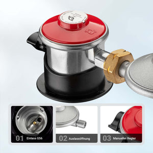 Riduttore di pressione 700 mbar Spagna, Regolatore gas per cannoni aria calda, stufe, essiccatori edili