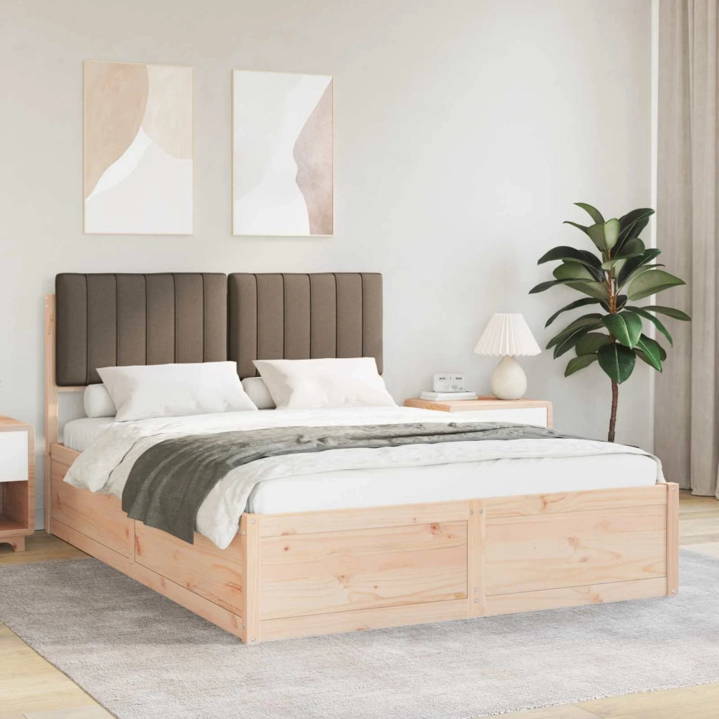 Letto con Testiera Rivestita Talpa 140 x 200 cm Pino massello 3398232