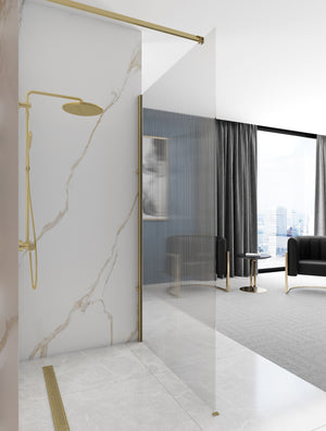 Parete Doccia Rea Aero Intimo Gold Brush 90