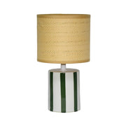 Lampada da tavolo interno ceramica paralume effetto rattan, 28cm,