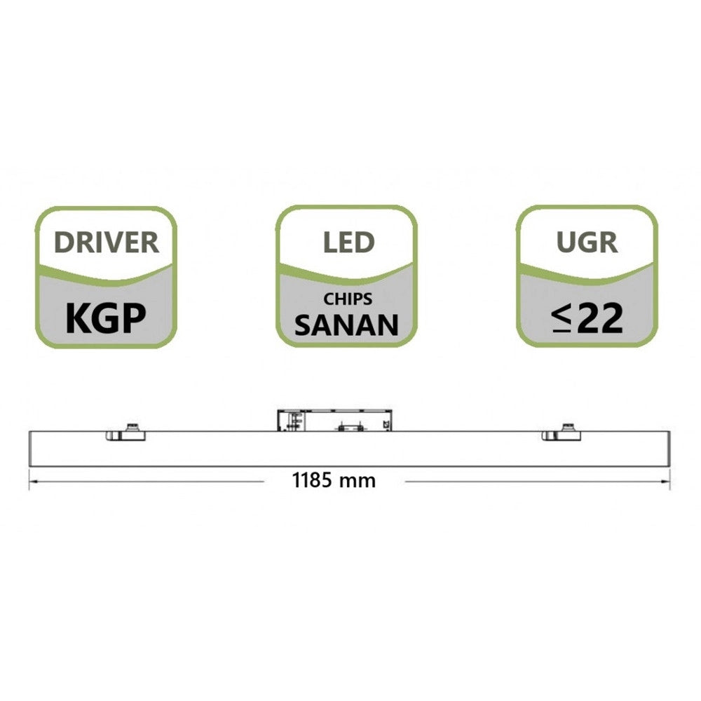 Trade Shop - Plafoniera Lampada Barra Lineare Led Per Binario Trifase 40w Cct 3in1 110° Ip20 Dl36120-3c - Bianco