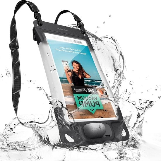 Pompa a vuoto Cuscinetto waterprova per smartphone fino a 83 pollici IP68 - iPhone Samsung Galaxy S24/S23/S22 Ultra - Grigio Carbone