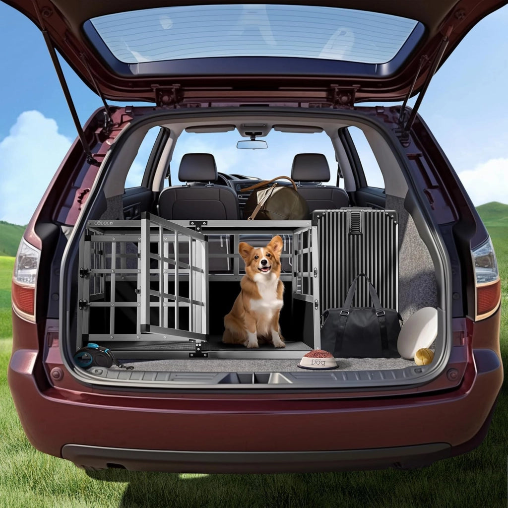 ® Trasportino Cani XL 89x70x51cm Richiudibile Alluminio Impermeabile Box Auto Cagnolini