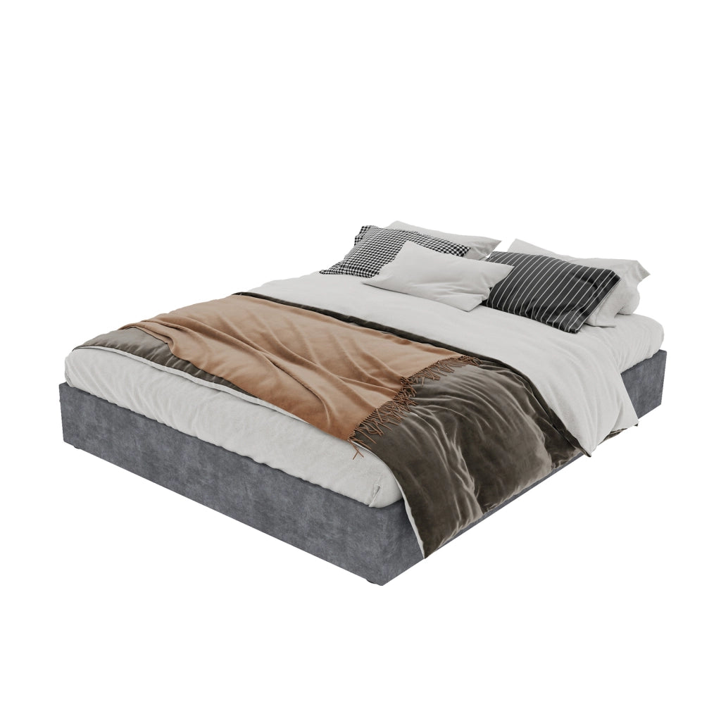 letto moderno tessuto grigio 160 x 200 cm