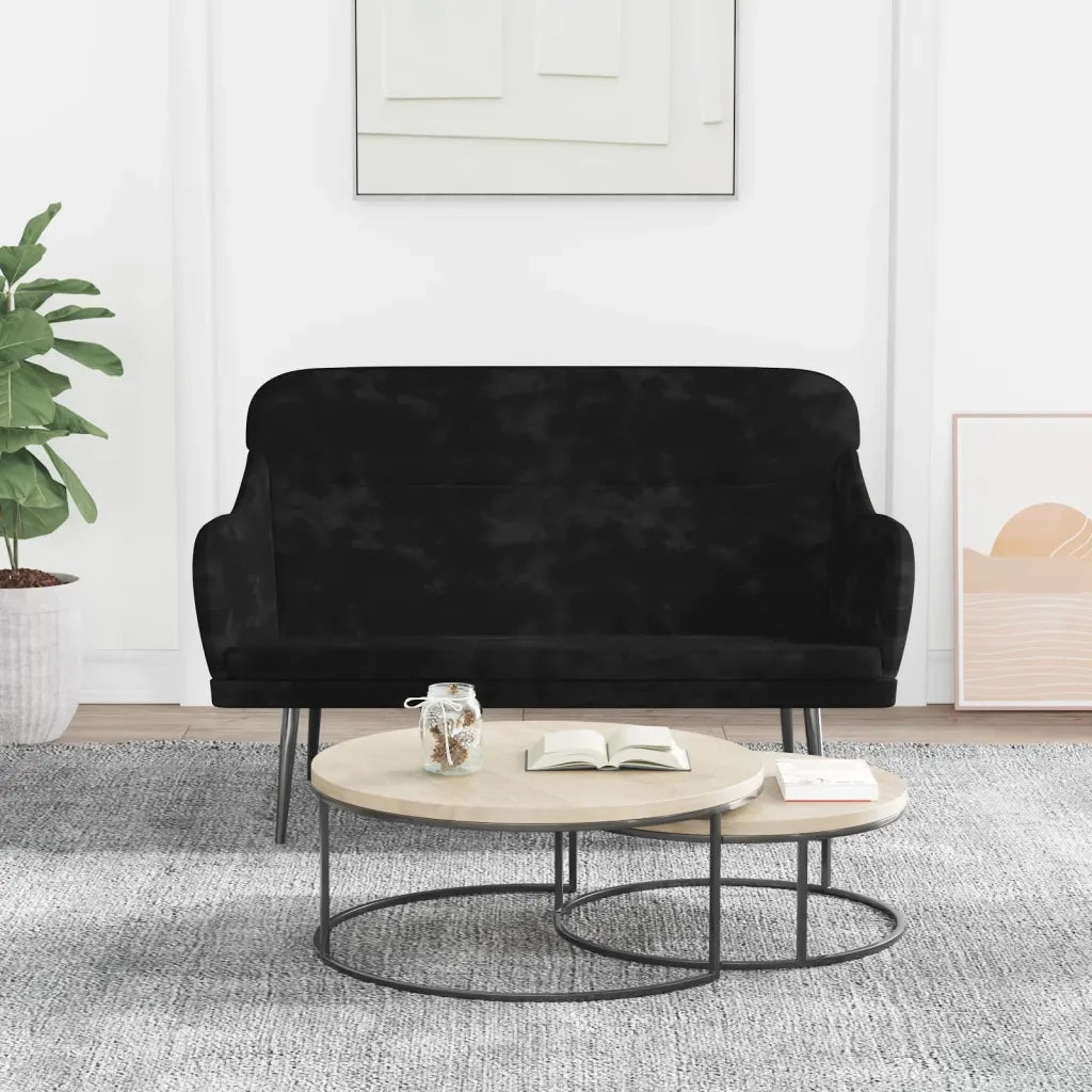 Panca Nera 110x76x80 cm in Velluto CFW4049416