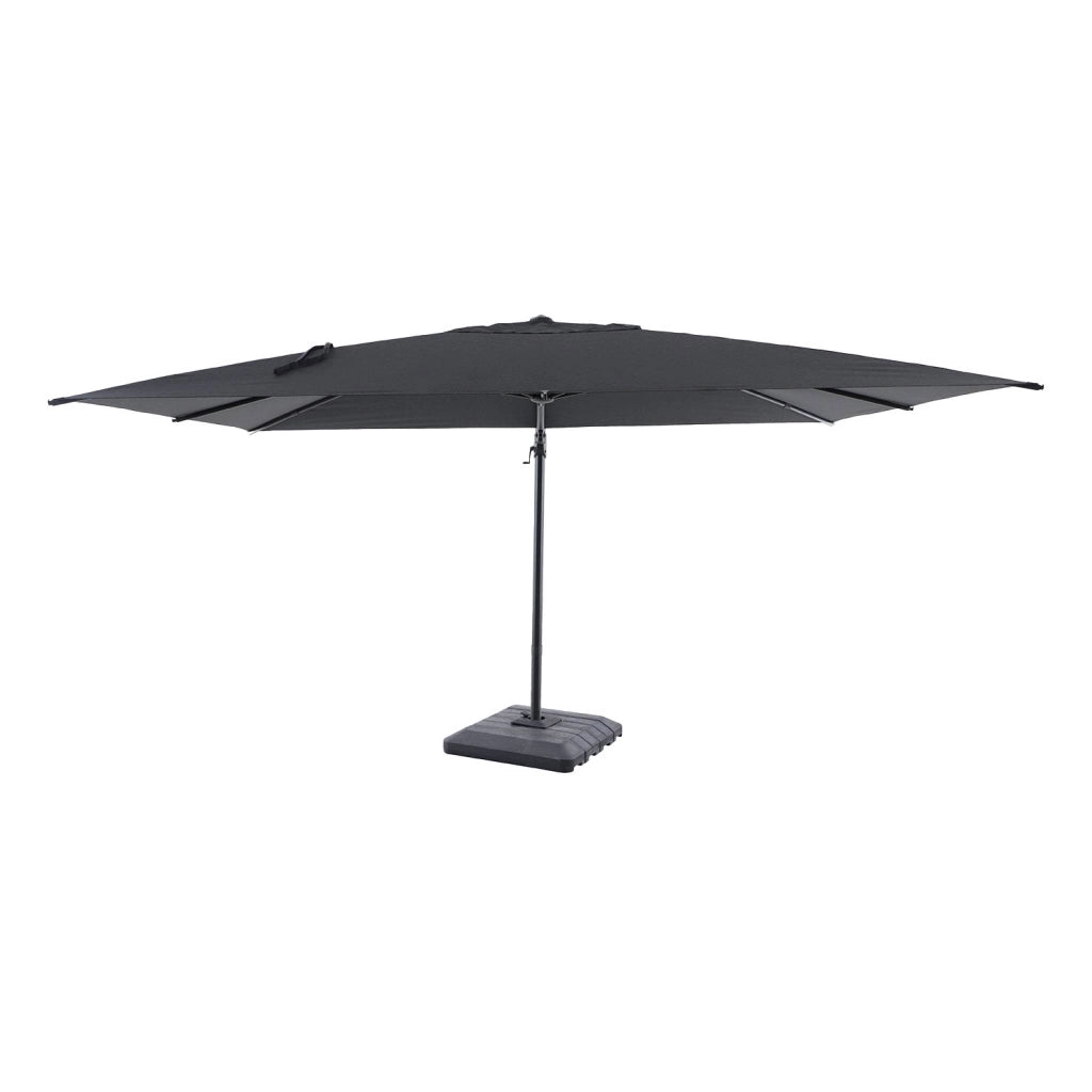 Ombrellone rettangolare eccentrico, 3x4m + copertura + base 98x98cm,